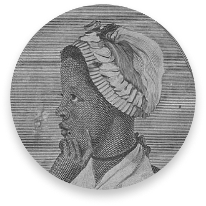 Phillis Wheatley profile in grayscale